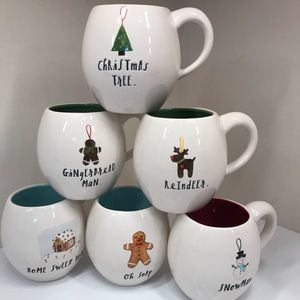 Rae Dunn Christmas mugs color inside